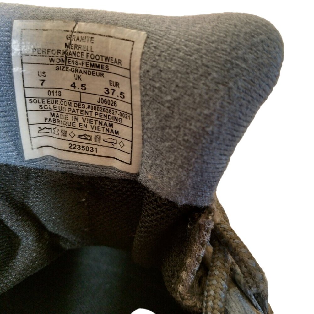 Merrell Moab Shoes Women 7 Gray Blue Mesh Hiking Hike Work Lace Up Vibram - Picture 5 of 16